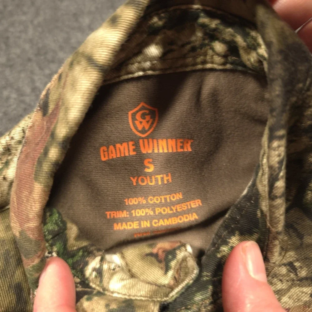 Game Winner Youth Camo Set Button Shirt Sz Small Pants‎ Sz 12 Hunting Camouflage